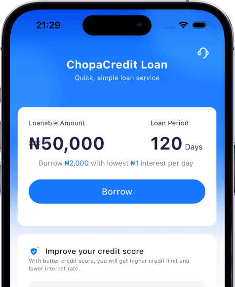 ChopaCredit App Screenshot